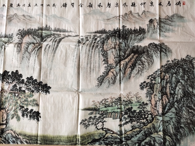古玩字畫中美協會會員-馮聚成《松韻泉聲》拍賣,當前價格3699元