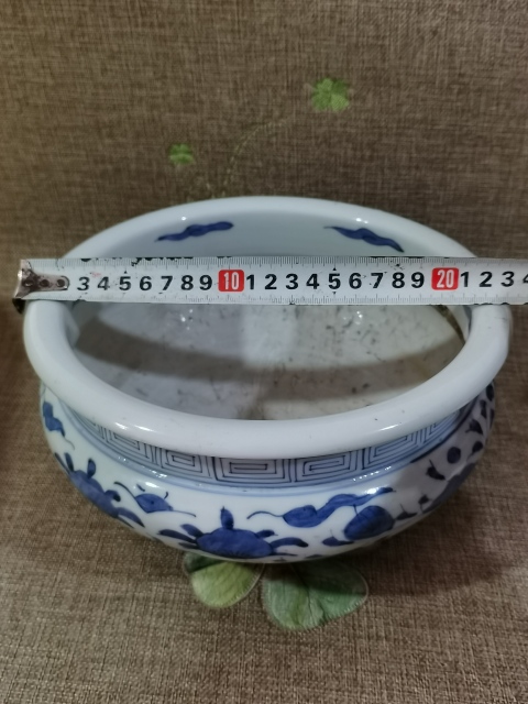 古玩陶瓷【精美大香爐】晚清民國青花香爐拍賣,當前價格1350元