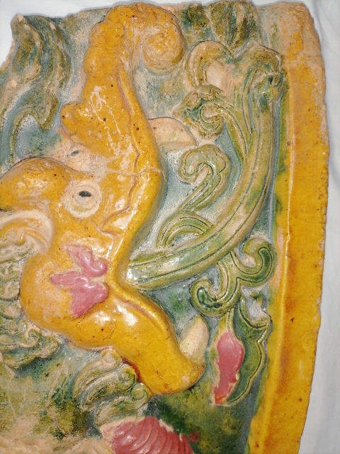 古玩陶瓷明代?大報恩寺三彩標本(國寶檔案大報恩寺拱門)拍賣,當前價格28000元