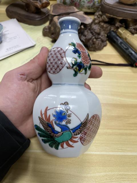 古玩陶瓷晚清民國 龍鳳紋葫蘆瓶拍賣，當前價格688元