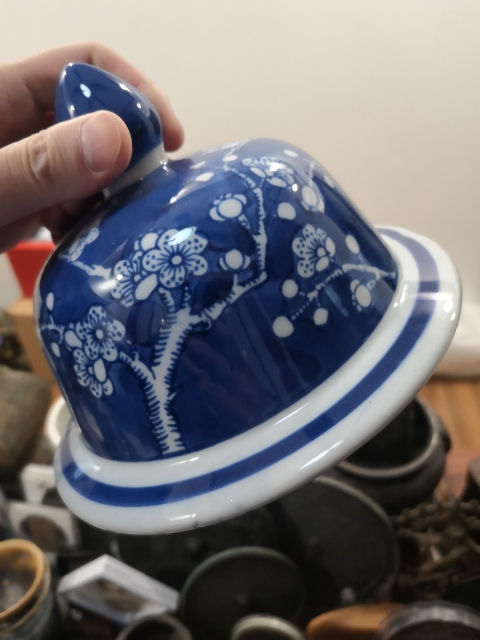 古玩陶瓷青花留白梅紋將軍罐拍賣，當前價格7600元