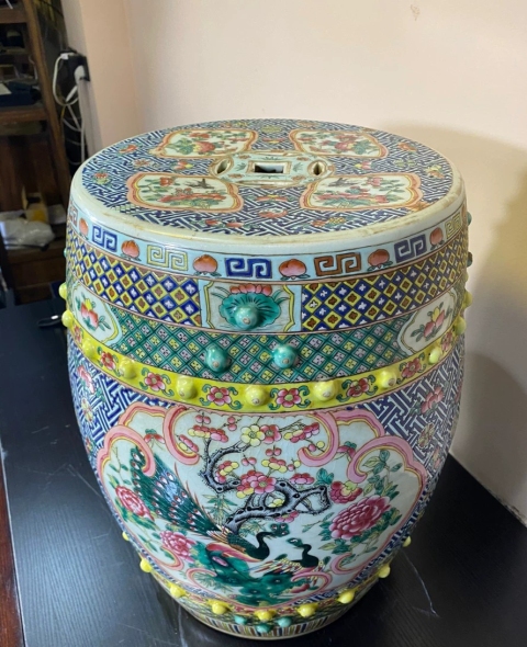 3　中国骨董品　黄地粉彩花紋　大清光緒年製在銘 靓宝格- 光绪黄地粉彩福寿纹大碗（官窑，《大清光绪年制》款）
