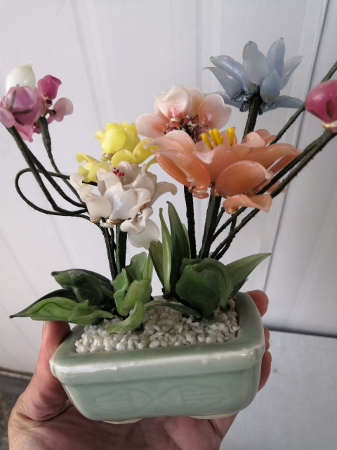 古玩陶瓷瓷胎青釉花盆拍賣，當前價格400元