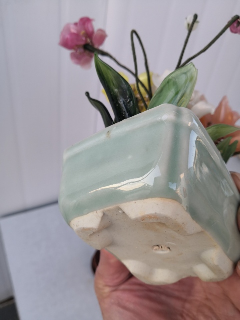 古玩陶瓷瓷胎青釉花盆拍賣，當前價格400元