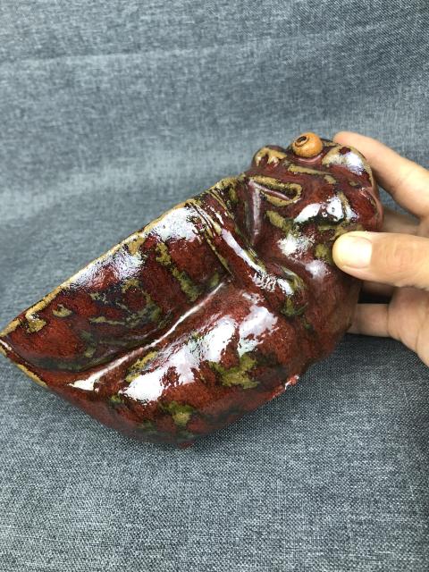 古玩陶瓷民國 窯變紅釉瑞獸水呈拍賣，當前價格950元