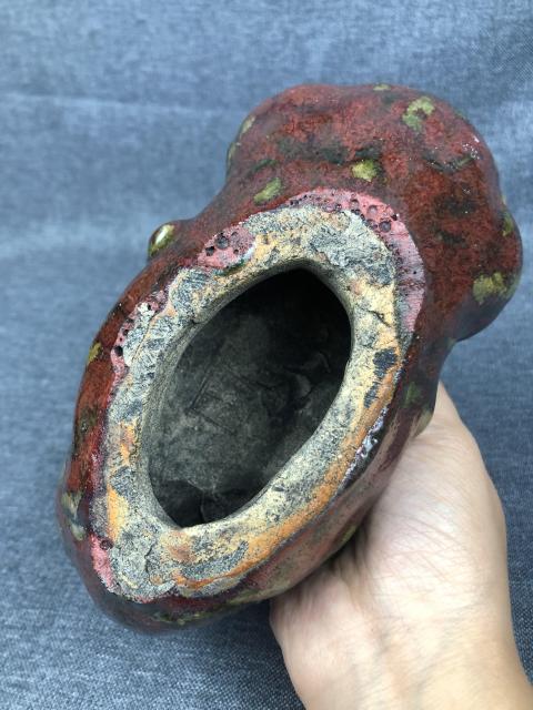 古玩陶瓷民國 窯變紅釉瑞獸水呈拍賣，當前價格950元