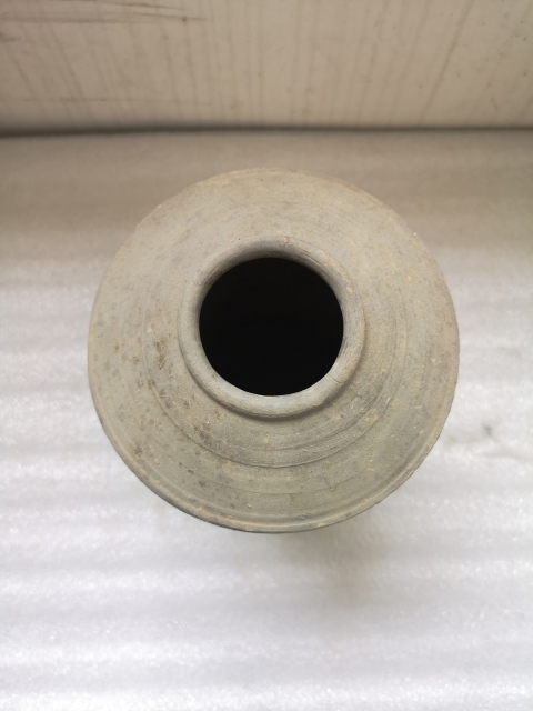古玩陶瓷灰陶彩繪弦紋陶倉拍賣，當前價格980元