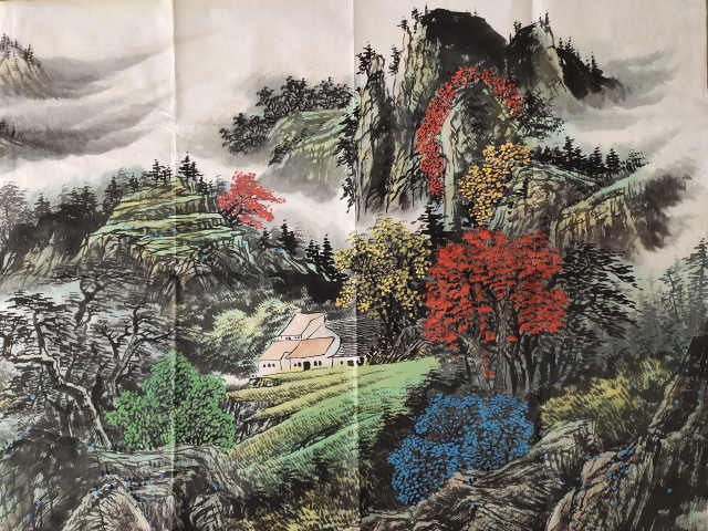 古玩字畫著名畫家-潘興鵬《春泉帶花香》拍賣,當前價格2369元