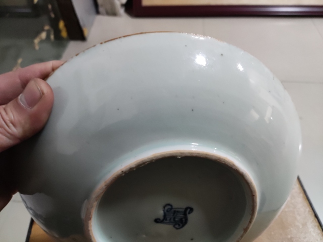 古玩陶瓷德化窯博古圖青花盤拍賣,當前價格1288元