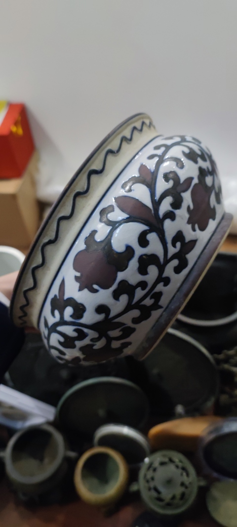 古玩陶瓷花卉紋香爐拍賣，當前價格199元