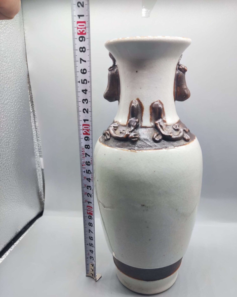古玩陶瓷哥釉***雙耳瓶拍賣,當前價格888元