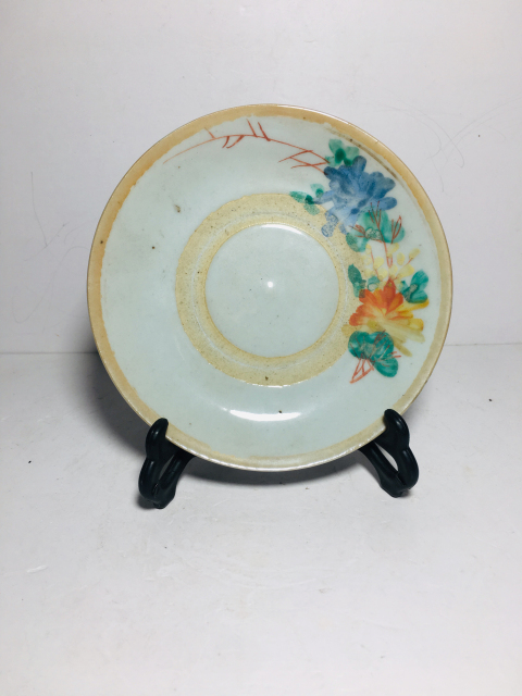 古玩陶瓷花卉紋托盤拍賣，當前價格69元