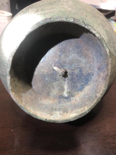 古玩銅器漢代青,銅蒜頭瓶拍賣,當前價格12888元