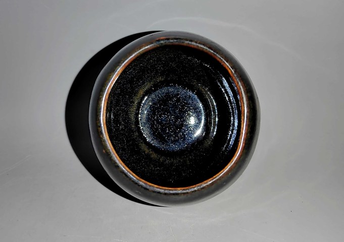 古玩陶瓷精美民國黑釉窯變雞心罐拍賣，當前價格400元