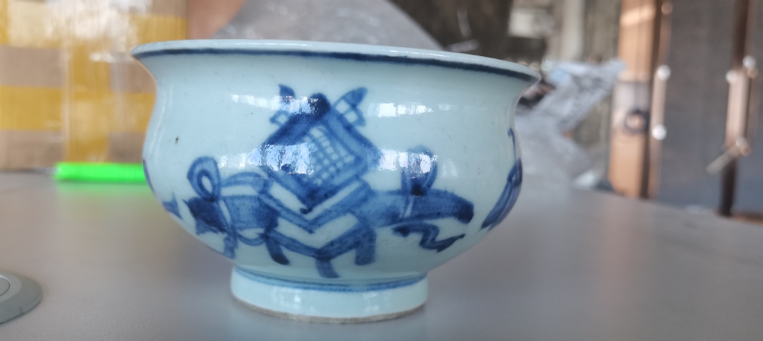 古玩陶瓷清早期青花博古紋爐拍賣，當前價格3500元