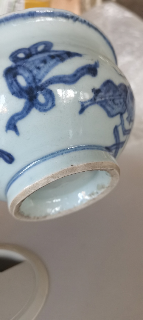 古玩陶瓷清早期青花博古紋爐拍賣，當前價格3500元