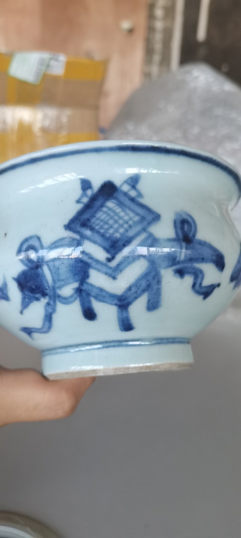 古玩陶瓷清早期青花博古紋爐拍賣，當前價格3500元