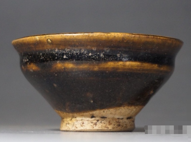 古玩陶瓷吉州窯醬釉束口盞拍賣，當前價格1680元