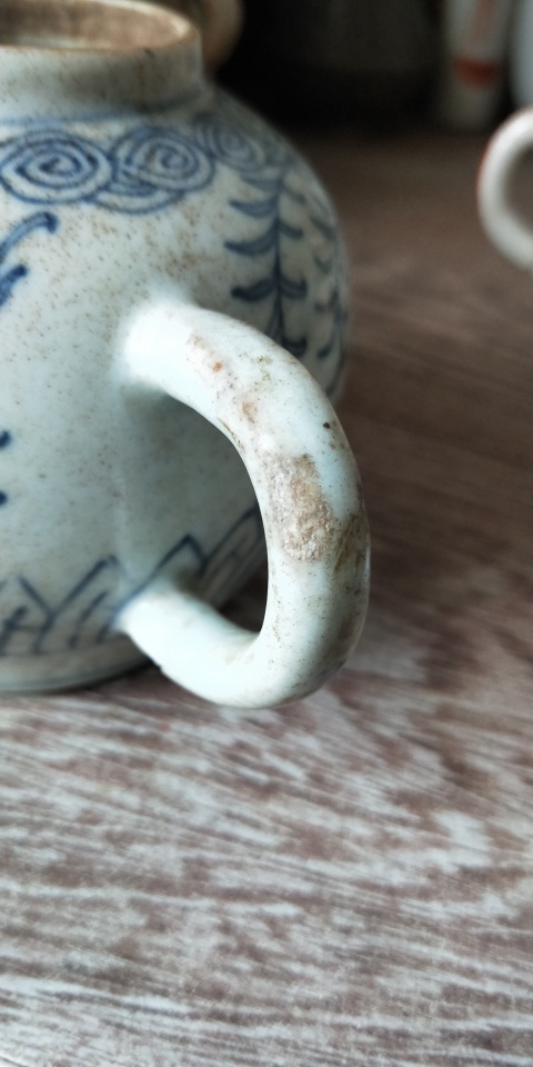 古玩陶瓷清代 淡描青花執壺拍賣,當前價格255元