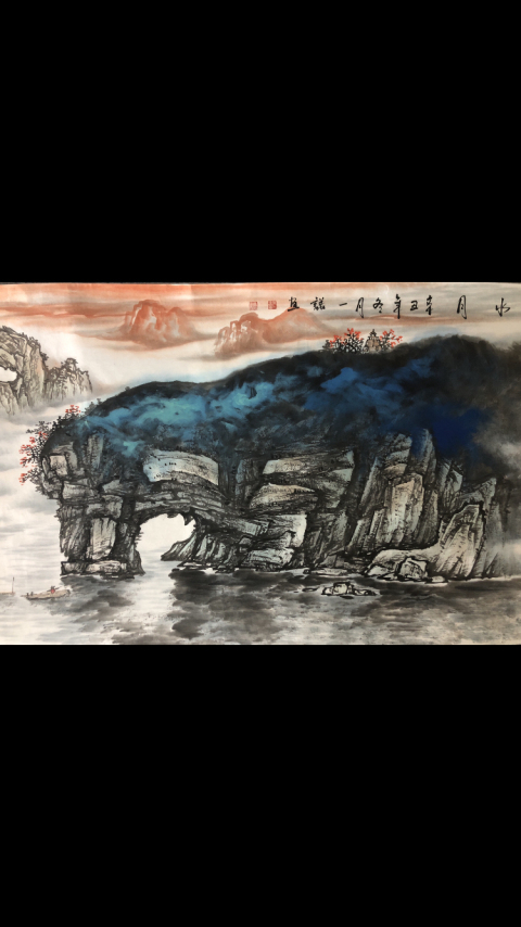 古玩字畫名家吳一諾老師精品山水拍賣,當前價格2999元