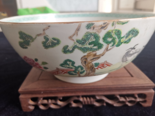 古玩陶瓷粉彩花卉紋碗拍賣,當前價格5600元