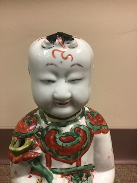 古玩陶瓷五彩童子塑像拍賣，當前價格18800元
