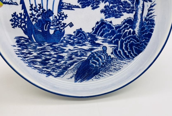 古玩陶瓷青花盤拍賣，當(dāng)前價(jià)格398元