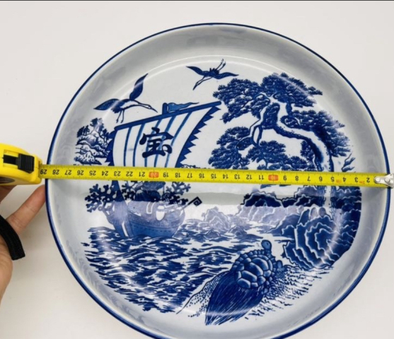 古玩陶瓷青花盤拍賣，當(dāng)前價(jià)格398元