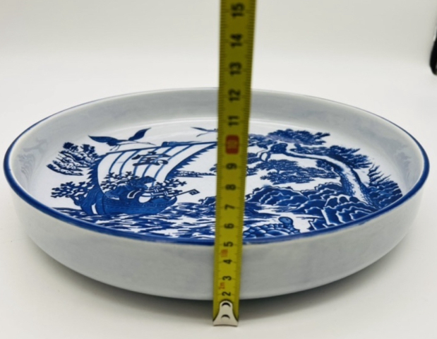 古玩陶瓷青花盤拍賣，當(dāng)前價(jià)格398元