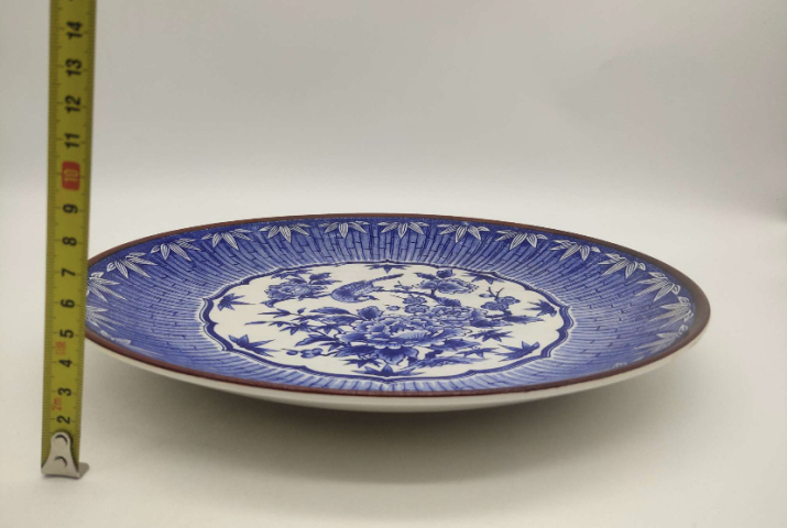 古玩陶瓷花鳥紋青花盤拍賣,當前價格350元