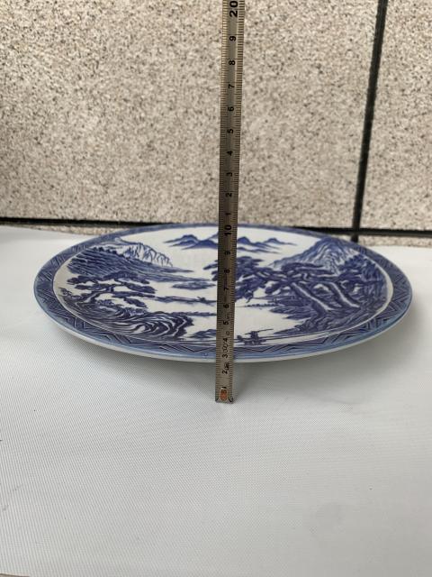 古玩陶瓷山水紋青花盤拍賣,當前價格350元