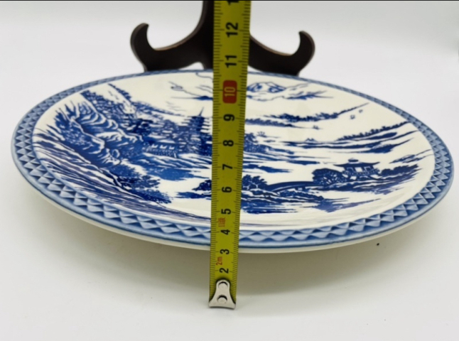 古玩陶瓷山水紋青花盤拍賣,當前價格298元