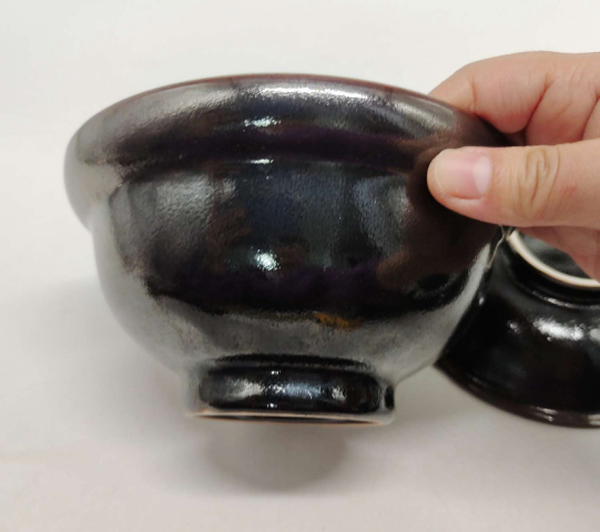 古玩陶瓷黑釉蓋碗拍賣,當前價格260元