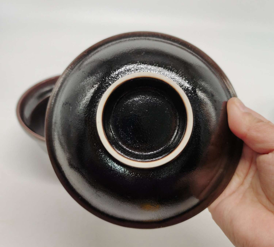 古玩陶瓷黑釉蓋碗拍賣,當前價格260元