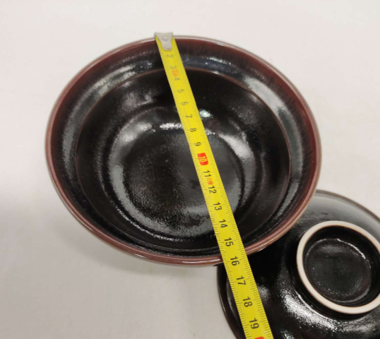 古玩陶瓷黑釉蓋碗拍賣,當前價格260元