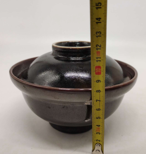 古玩陶瓷黑釉蓋碗拍賣,當前價格260元