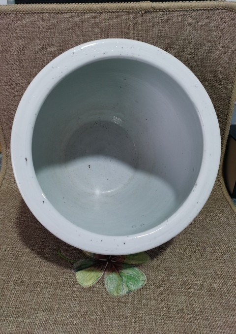 古玩陶瓷【 重器 】晚清五彩富貴牡丹文房卷缸拍賣，當前價格15000元