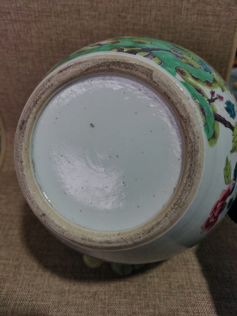 古玩陶瓷【 重器 】晚清五彩富貴牡丹文房卷缸拍賣，當前價格15000元