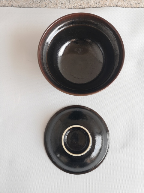 古玩陶瓷黑釉蓋碗拍賣,當前價格260元