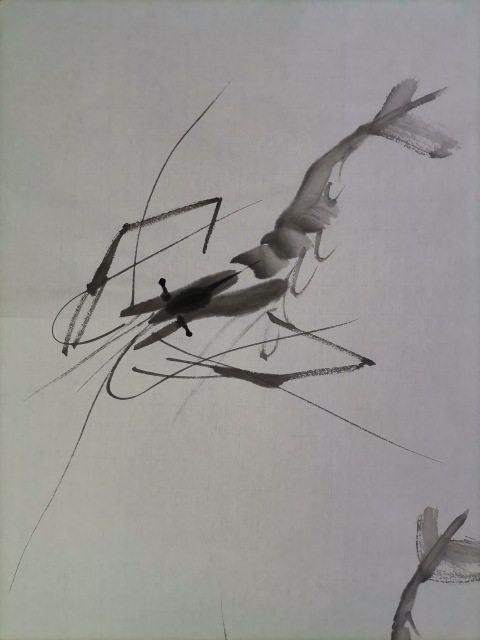 古玩字畫白石孫女齊慧娟 墨蝦圖拍賣，當前價格4888元