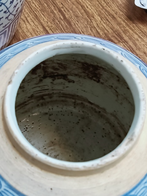 古玩陶瓷帶蓋青花罐一對拍賣，當前價格2000元