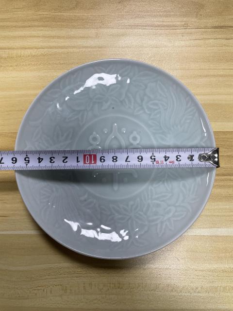 古玩陶瓷民國至解放初 壽字暗刻吉語花鳥紋盤拍賣,當(dāng)前價(jià)格650元