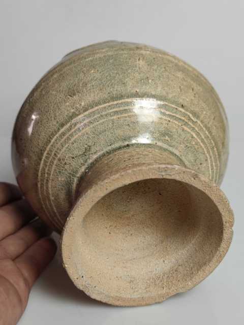 古玩陶瓷宋代青瓷釉雙鋪首影青瓶拍賣，當前價格6666元