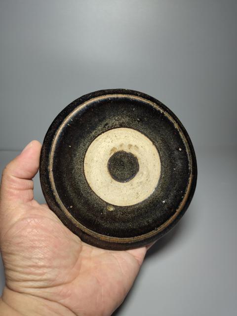 古玩陶瓷耀州窯黑釉臥足盞托拍賣,當前價格1200元