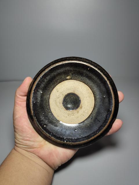 古玩陶瓷耀州窯黑釉臥足盞托拍賣,當前價格1200元