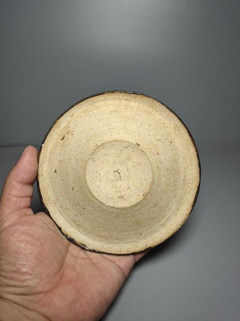 古玩陶瓷耀州窯黑釉臥足盞托拍賣,當前價格1200元
