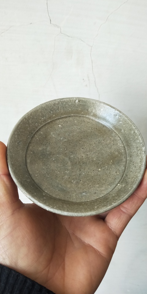古玩陶瓷北宋越窯臥足青釉盤拍賣,當前價格500元