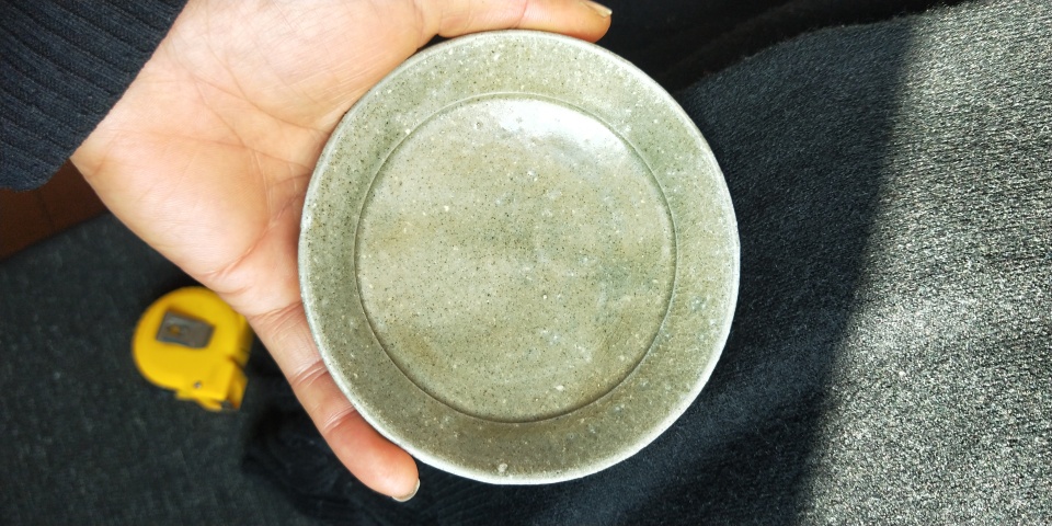 古玩陶瓷北宋越窯臥足青釉盤拍賣,當前價格500元