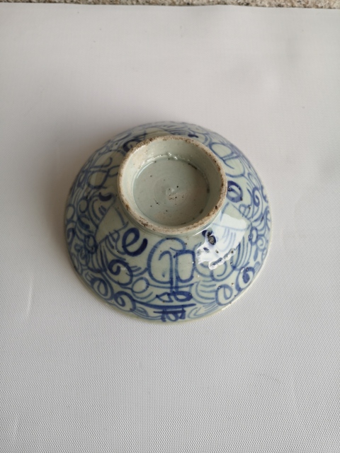 古玩陶瓷清中期福建青花淡描花卉紋碗拍賣，當(dāng)前價(jià)格360元