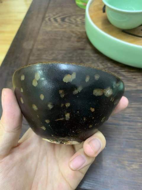 古玩陶瓷吉州窯剪紙貼花盞拍賣,當前價格1元